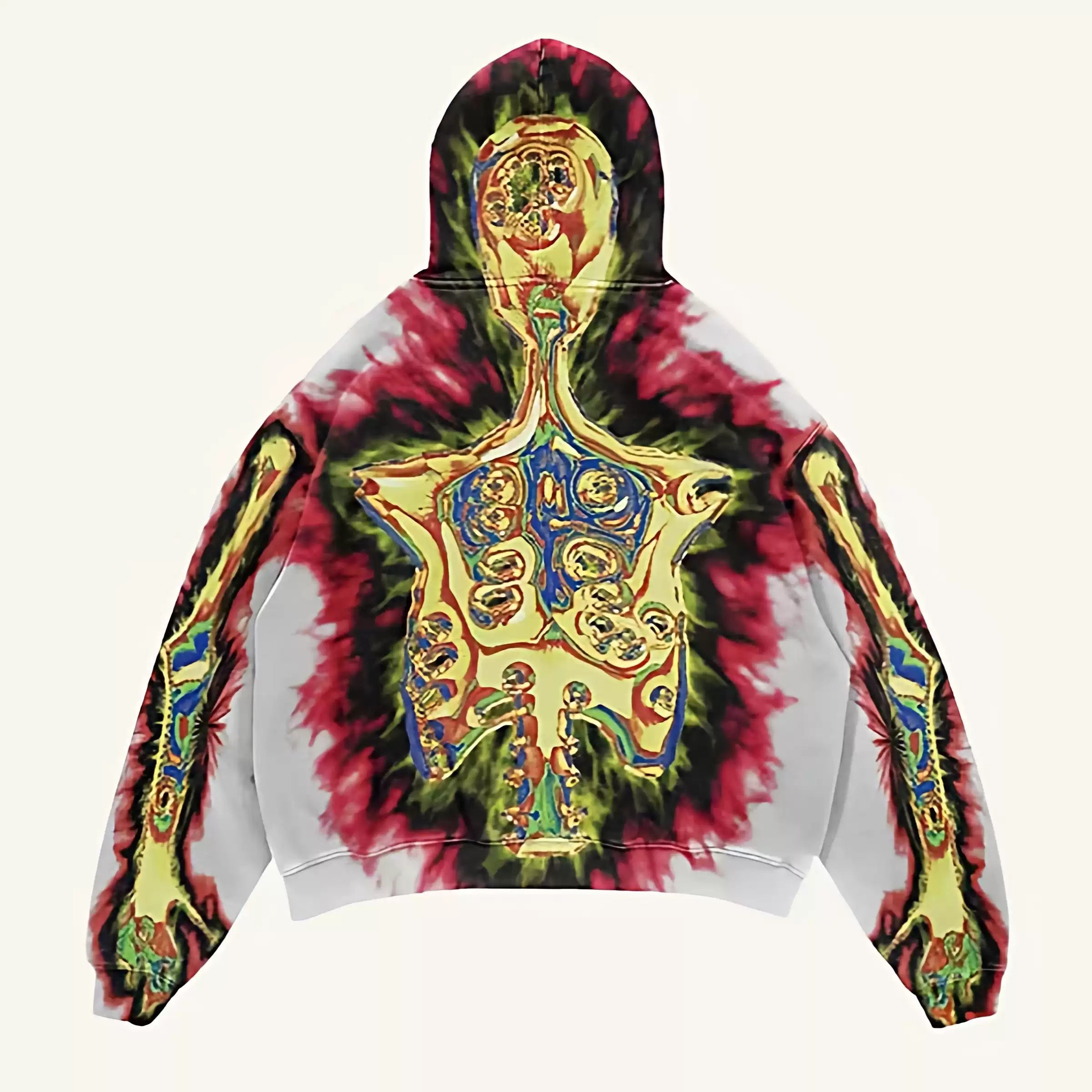 Colorful Skeleton Print Oversized Hoodie
