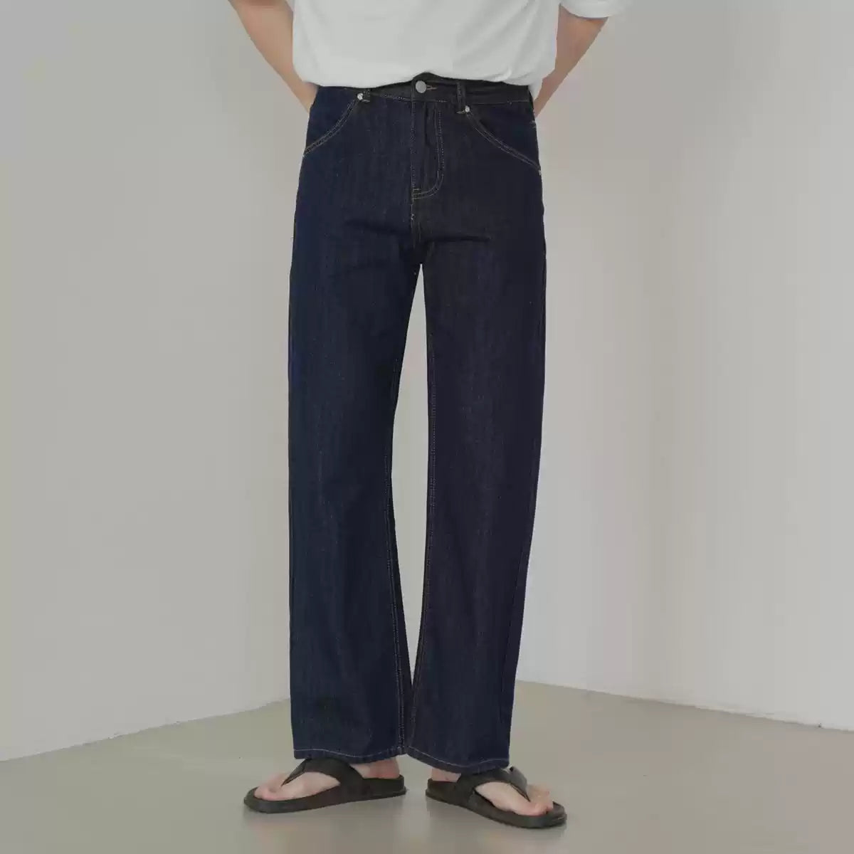 Korean Wash Relaxed Straight Jeans