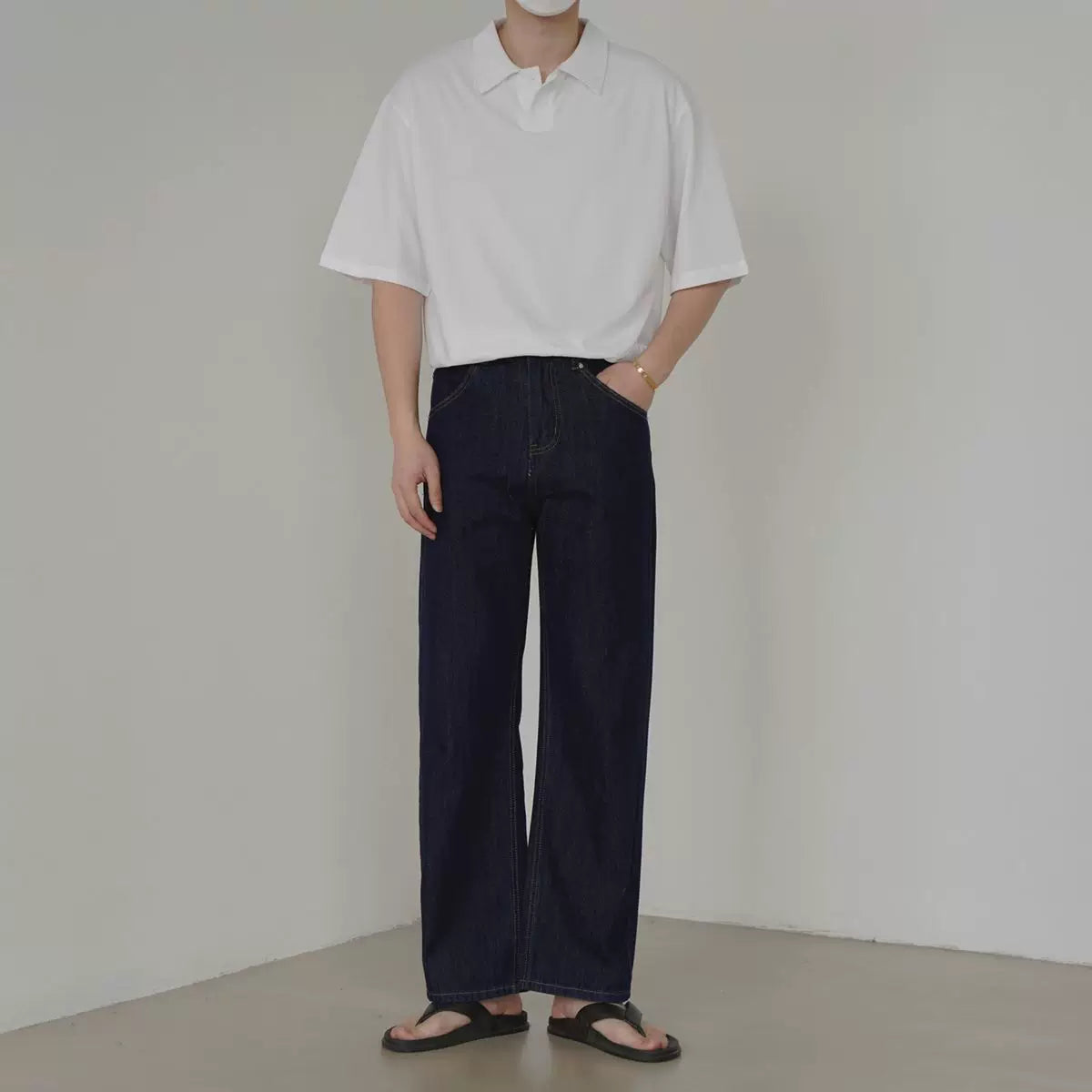 Korean Wash Relaxed Straight Jeans