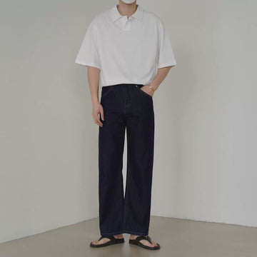 Korean Wash Relaxed Straight Jeans