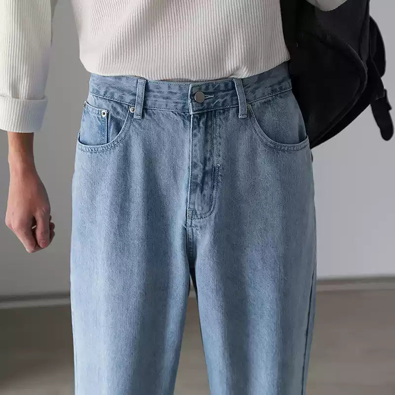 Light Wash Classic Straight Jeans