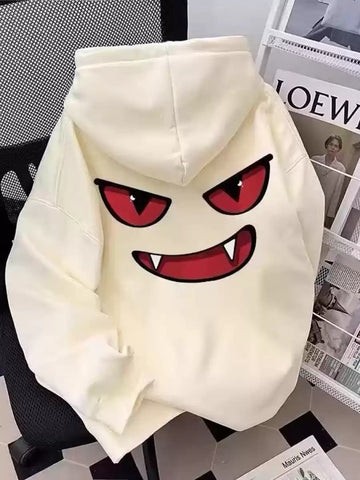 Monster Face Oversized Street Hoodie