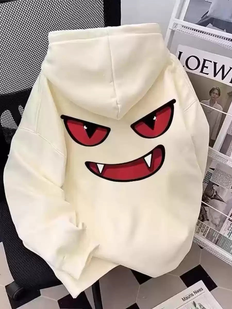 Monster Face Oversized Street Hoodie