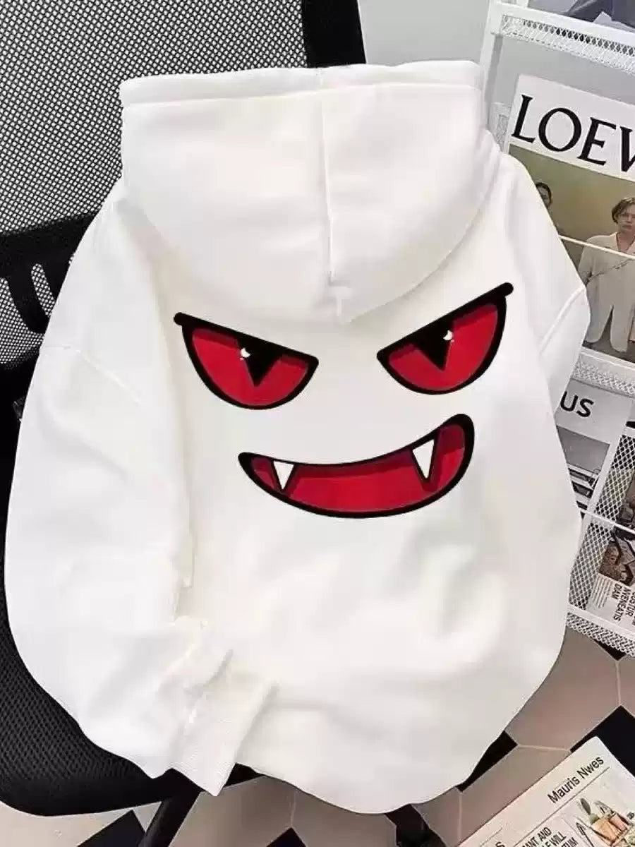 Monster Face Oversized Street Hoodie