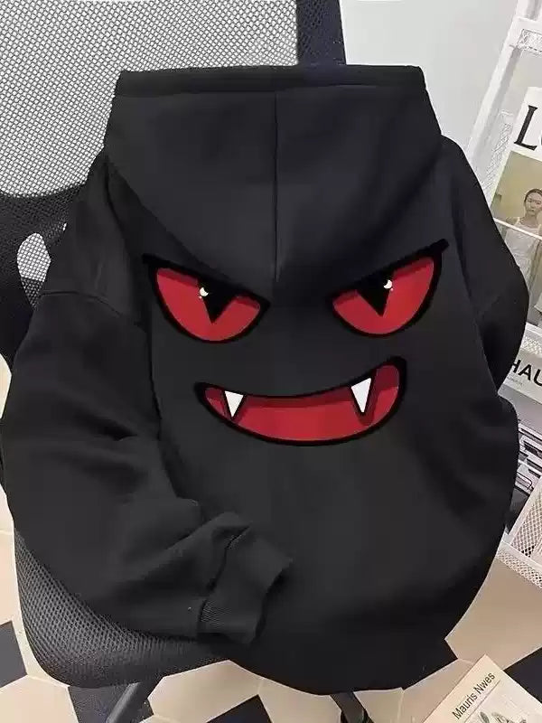 Monster Face Oversized Street Hoodie