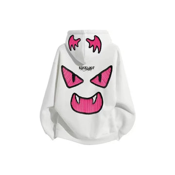 Oversized Monster Graphic Pullover Hoodie