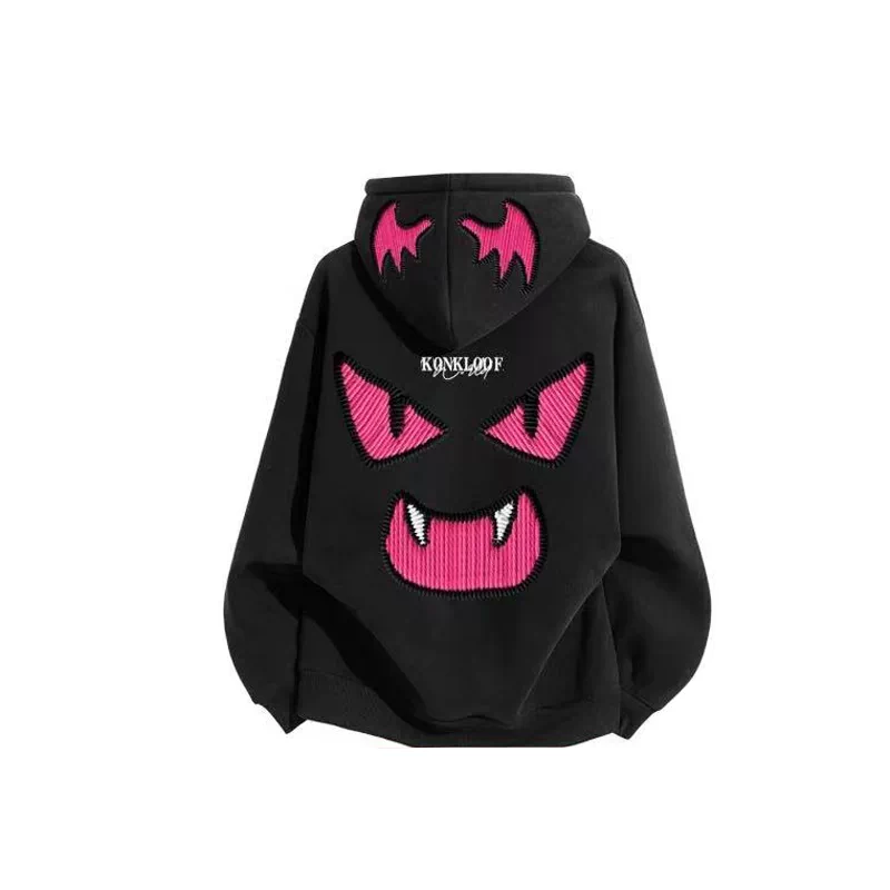 Oversized Monster Graphic Pullover Hoodie
