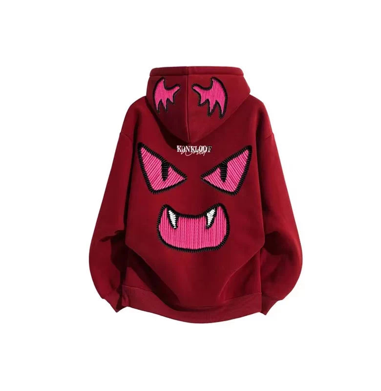 Oversized Monster Graphic Pullover Hoodie