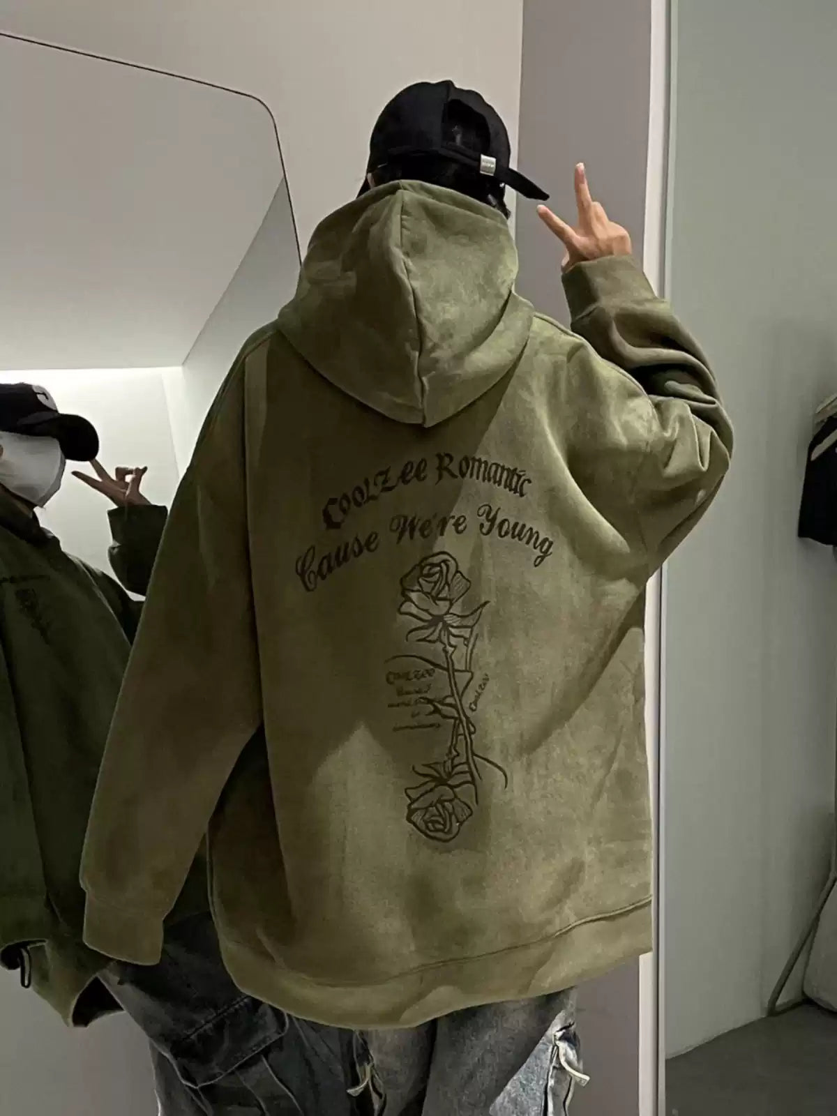 Vintage Rose Graphic Pullover Hoodie