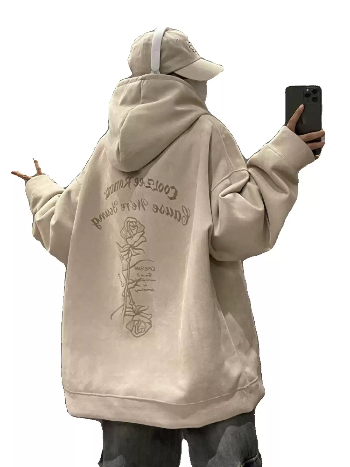 Vintage Rose Graphic Pullover Hoodie