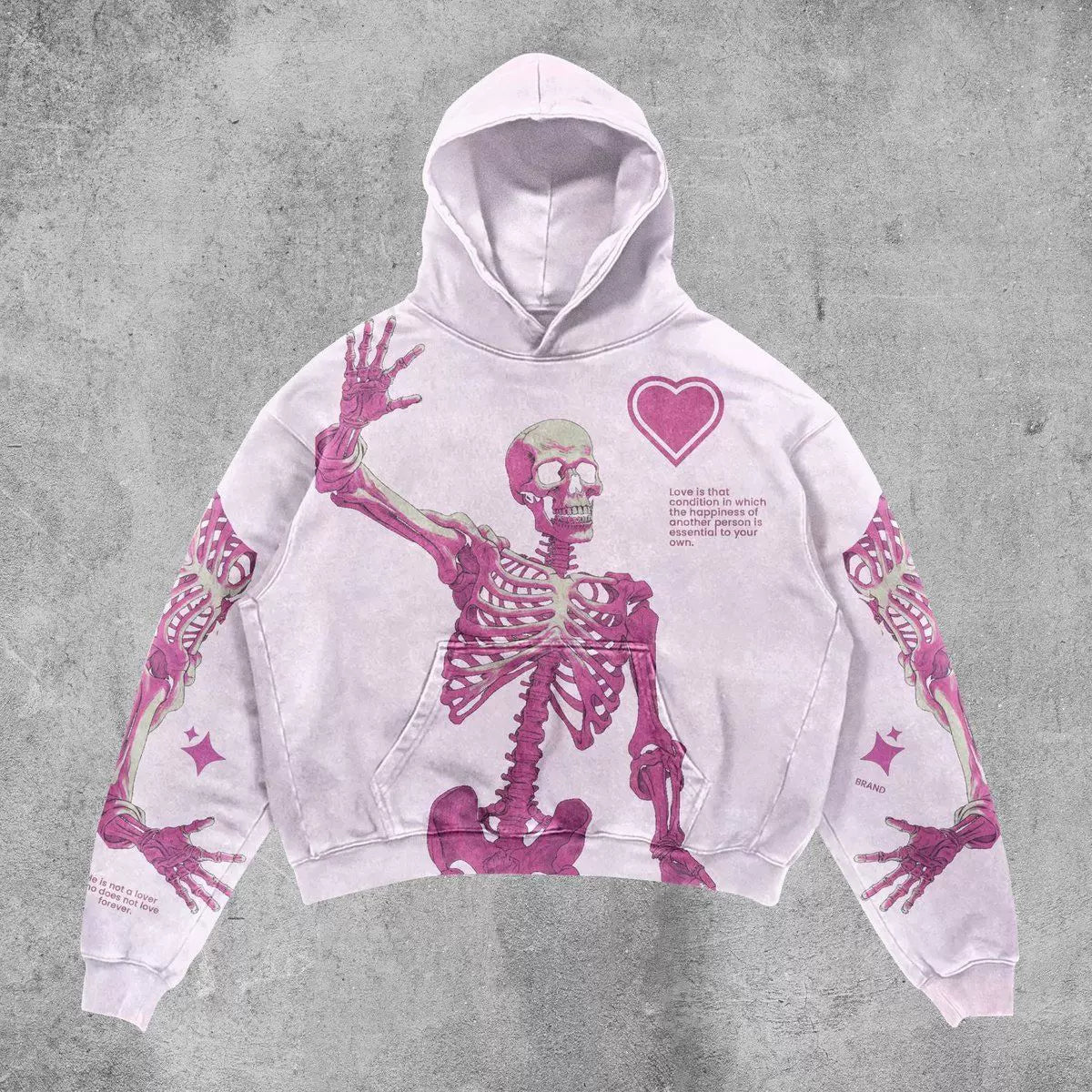 Skeleton Love Graphic Oversized Hoodie