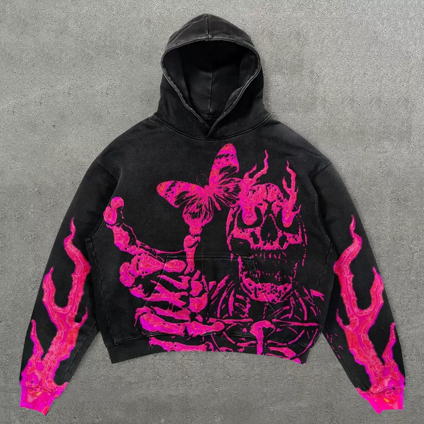 Skeleton Love Graphic Oversized Hoodie