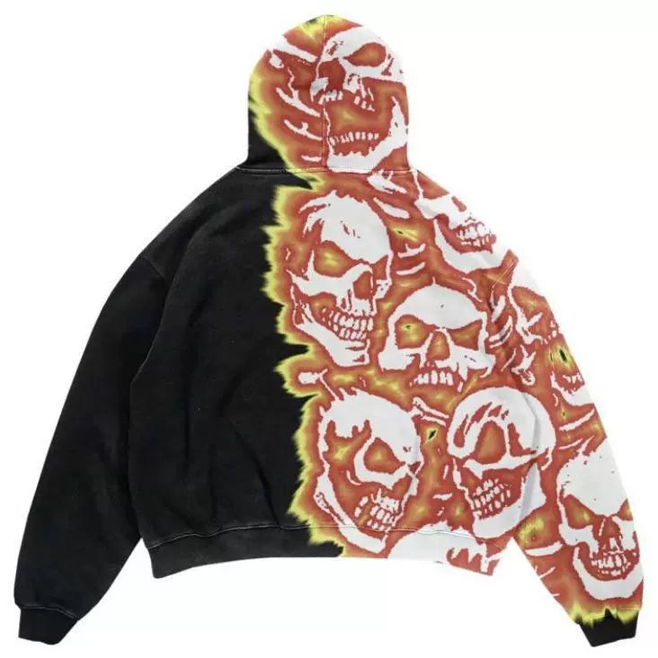 Skeleton Love Graphic Oversized Hoodie