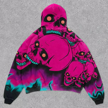 Skull Bones Graphic Fleece Hoodie
