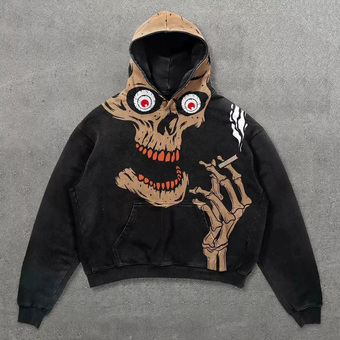 Skull Bones Graphic Fleece Hoodie