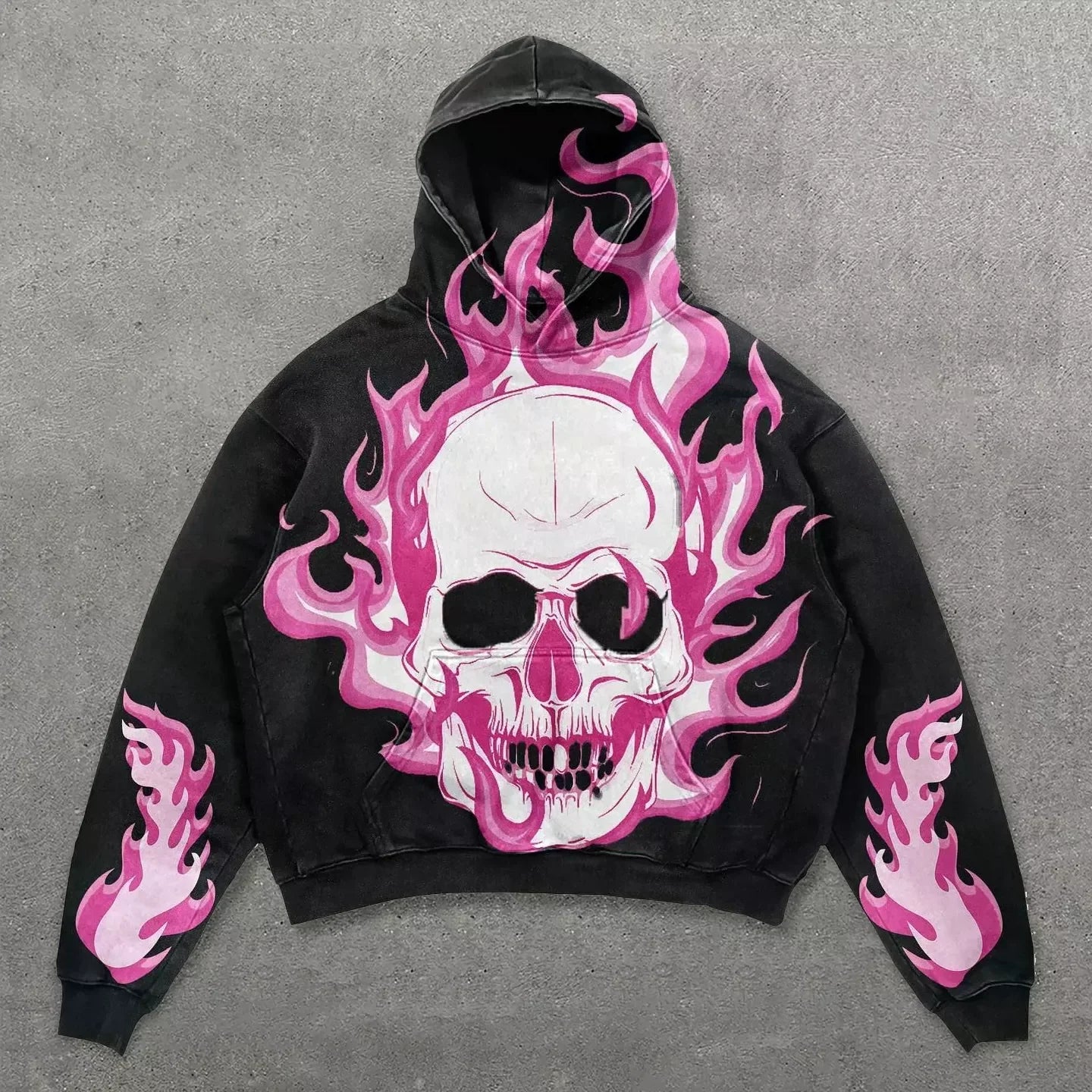 Skull Bones Graphic Fleece Hoodie