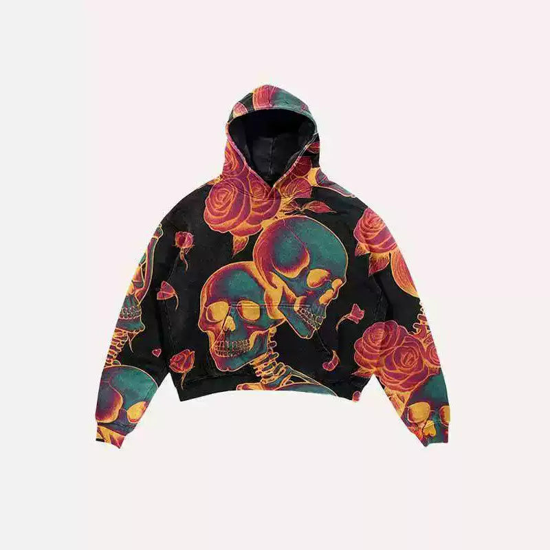 Skull Bones Graphic Fleece Hoodie