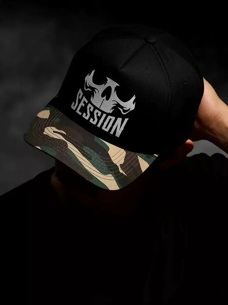 Camo Skull Washed Baseball Cap
