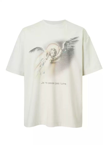 Vintage Angel Graphic Cotton T-Shirt