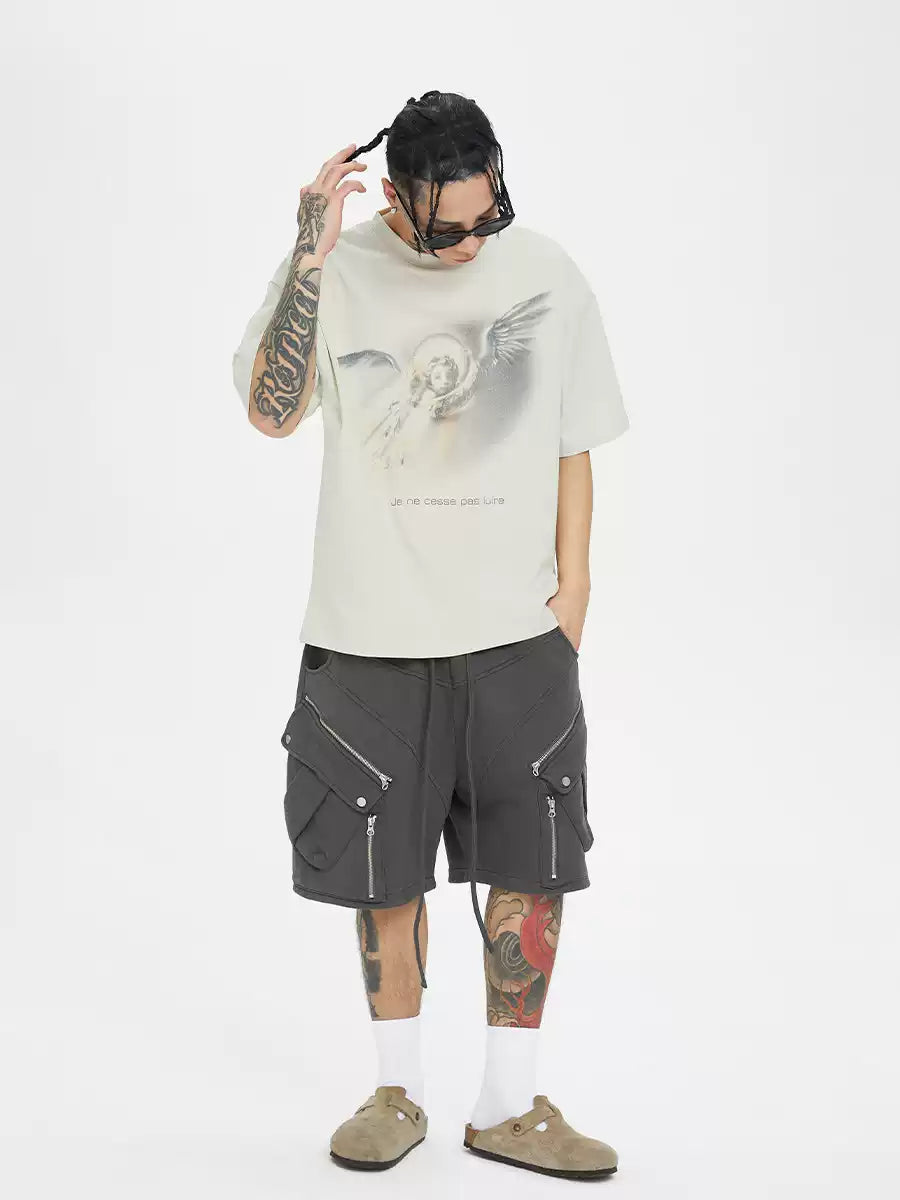 Vintage Angel Graphic Cotton T-Shirt